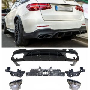 Mercedes X253 GLC-Klasse SUV diffuser + uitlaatstukken (CHROOM) in GLC63 AMG design